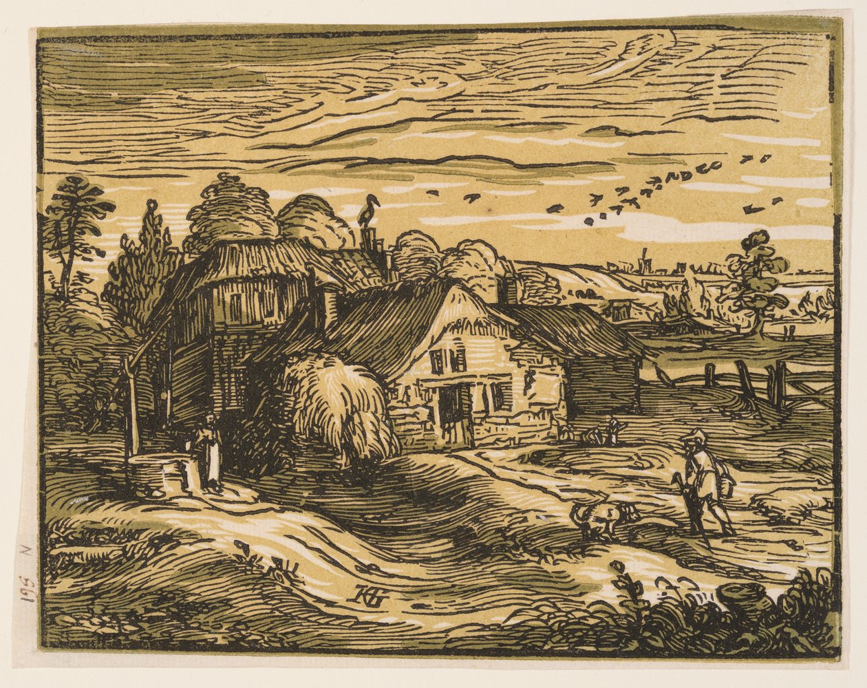 Landschaft mit Bauernhaus von Hendrick Goltzius
