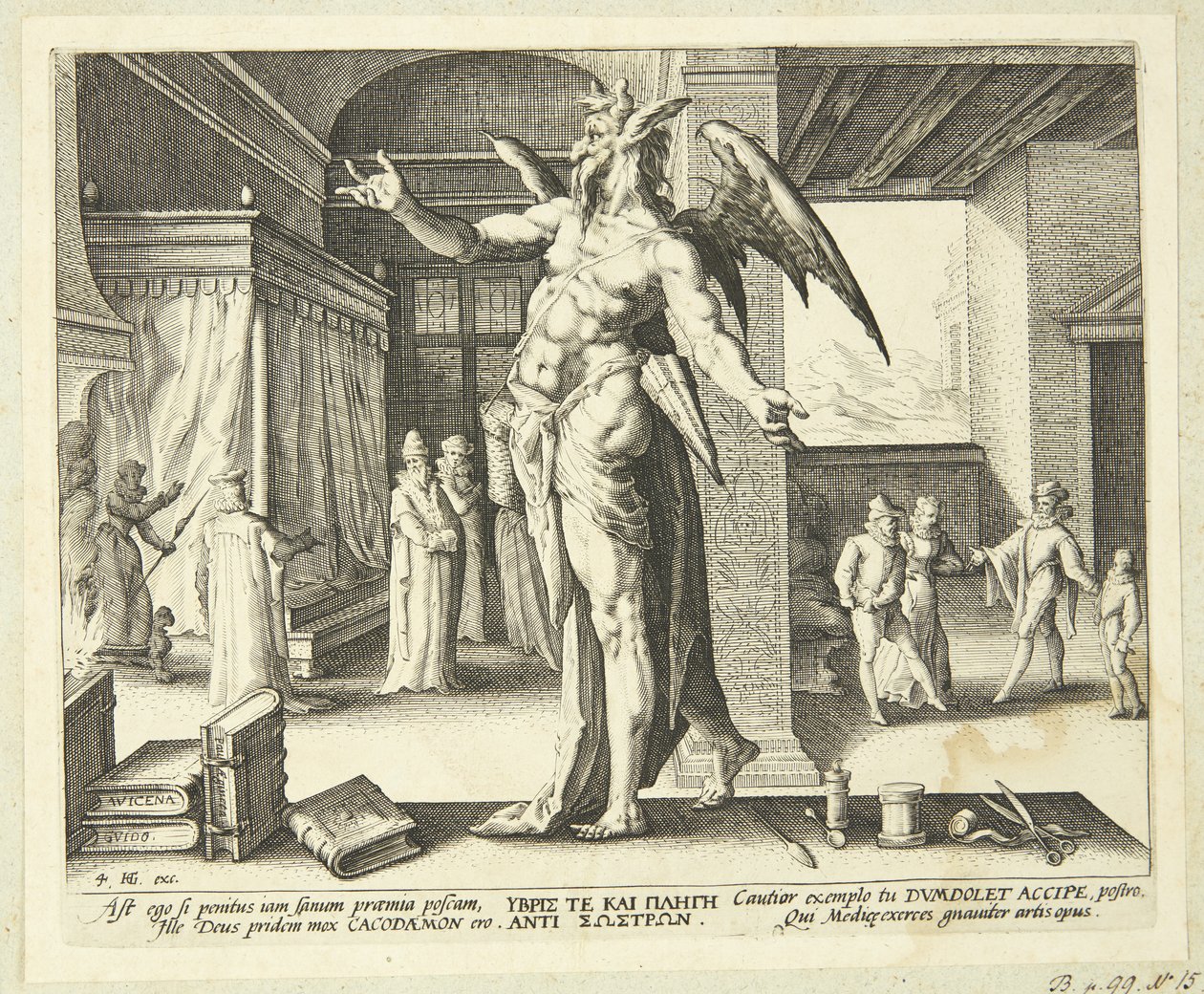 Der Arzt als Teufel von Hendrick Goltzius
