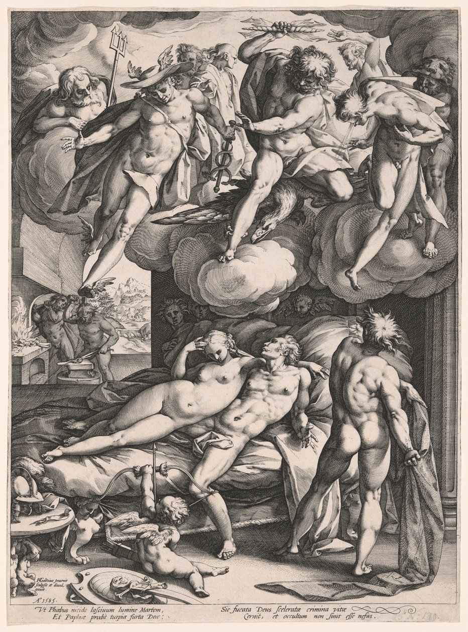 Mars und Venus von Vulkan überrascht von Hendrick Goltzius