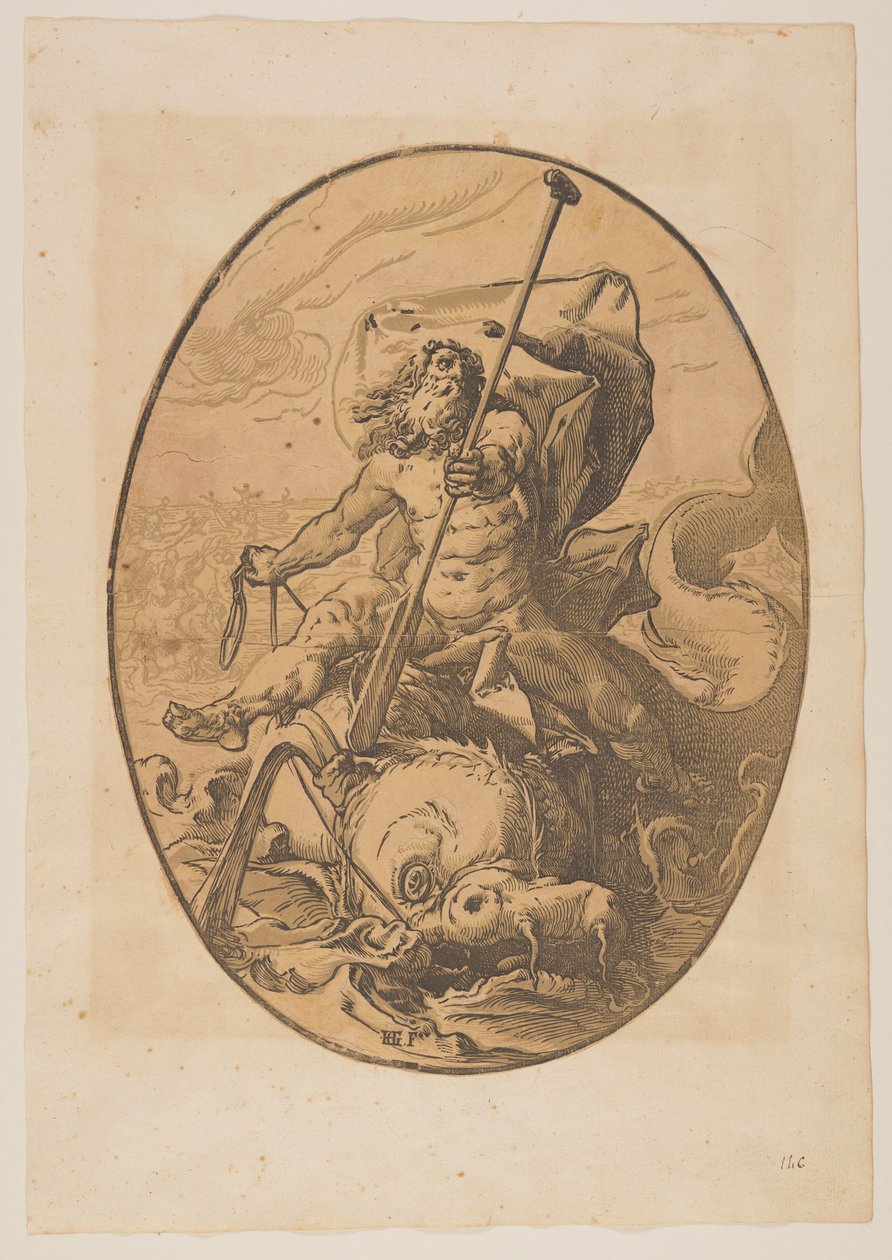 Oceanus, aus Die Gottheiten von Hendrick Goltzius