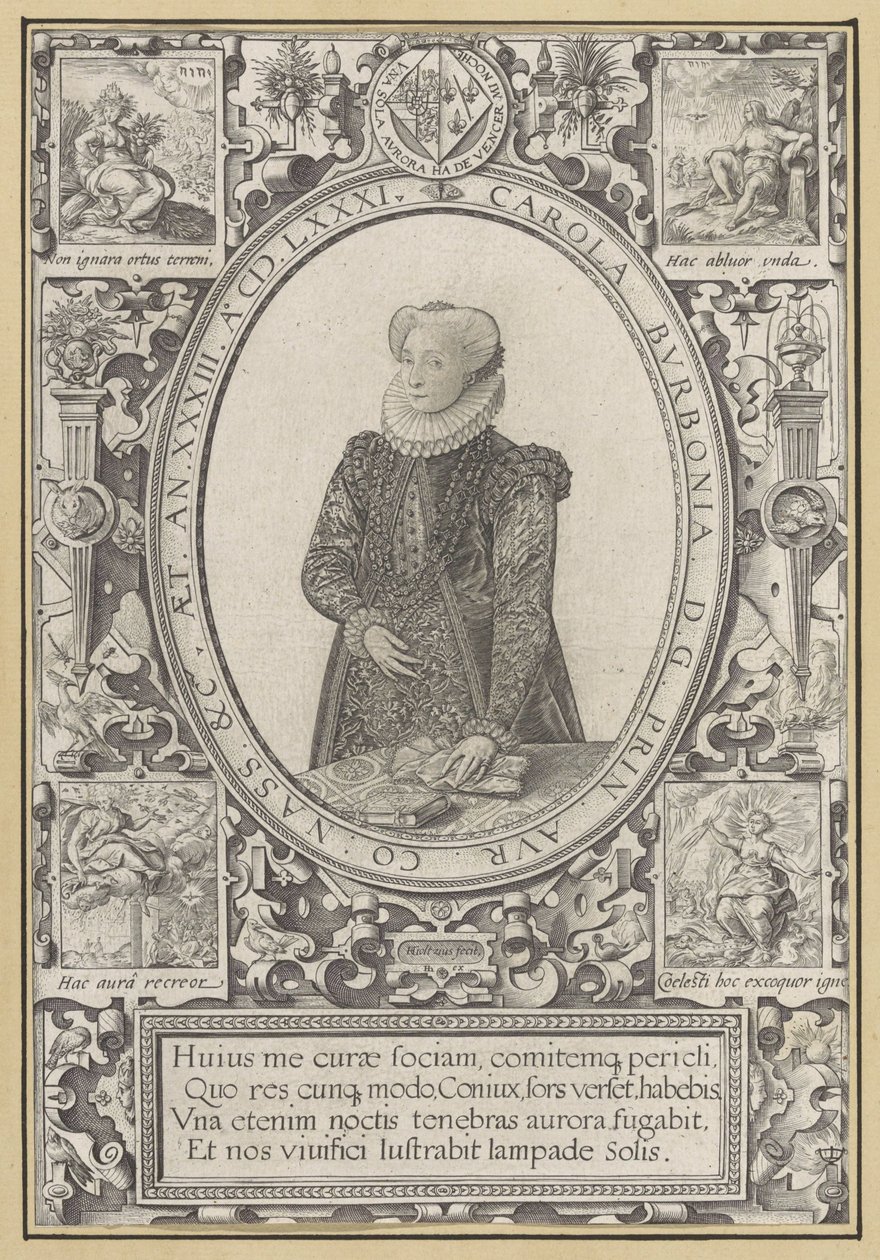 Porträt von Charlotte von Bourbon von Hendrick Goltzius