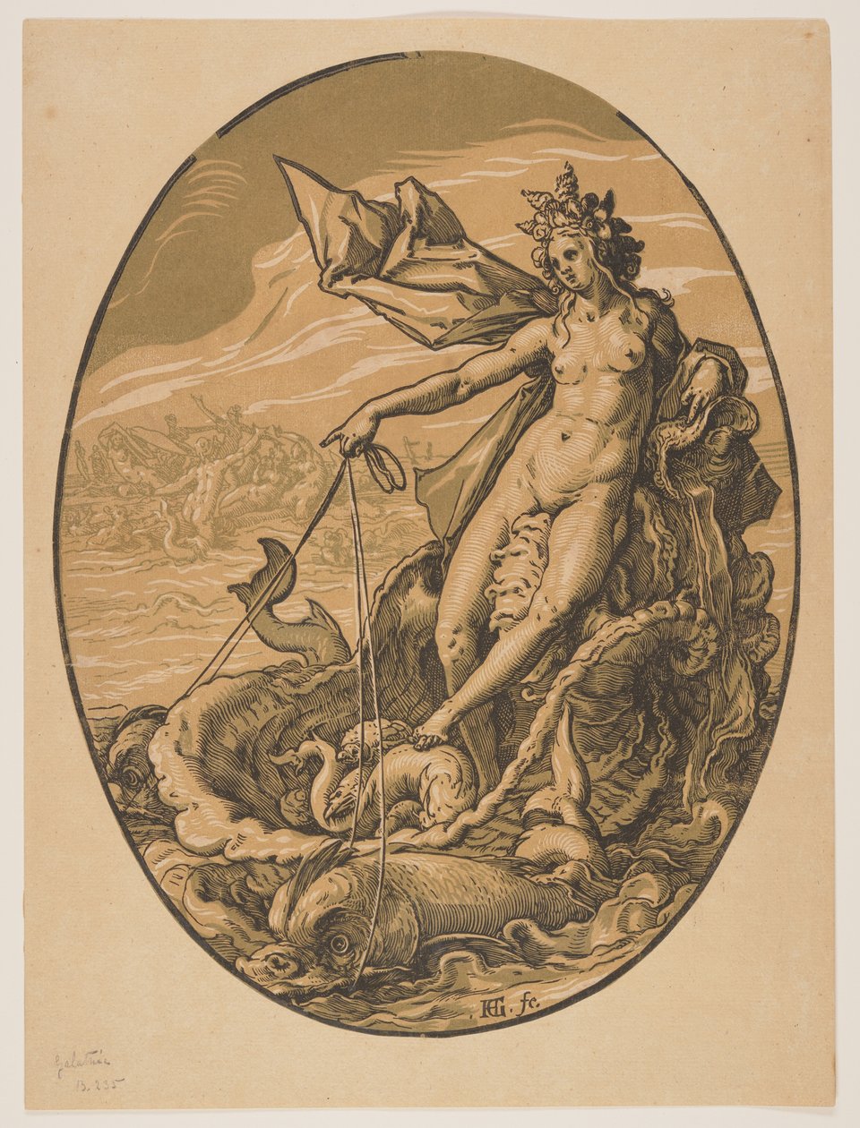 Tethys, aus Die Gottheiten von Hendrick Goltzius