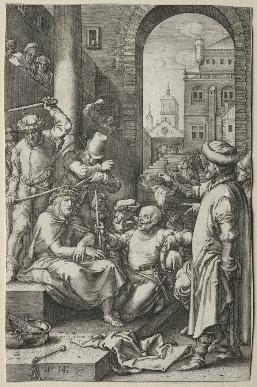 Die Passion: Die Krönung mit Dornen von Hendrick Goltzius