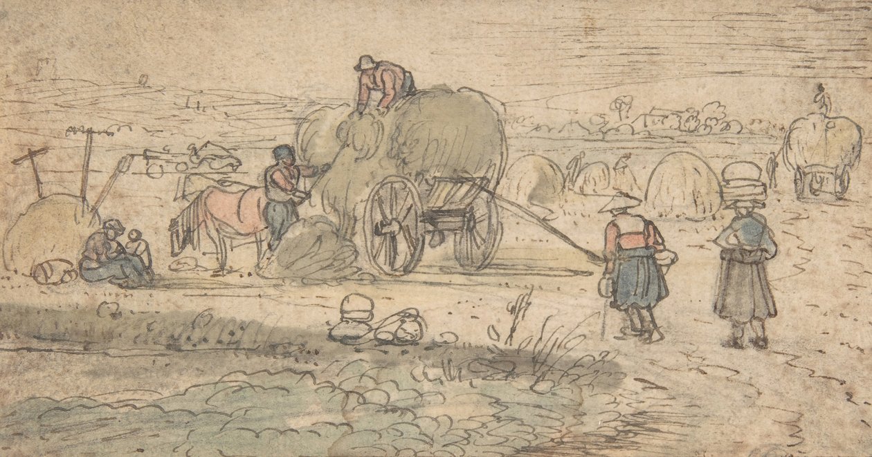 Bauern beim Heuladen, ca. 1620er Jahre von Hendrick. Hendrick Avercamp,Avercamp