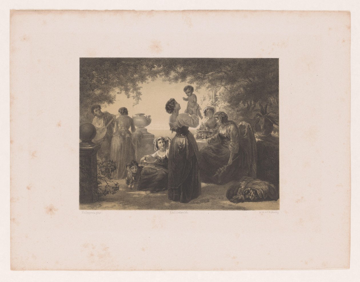 Italienische Frauen an einem Tisch von Hendrik Adriaan Christiaan Dekker