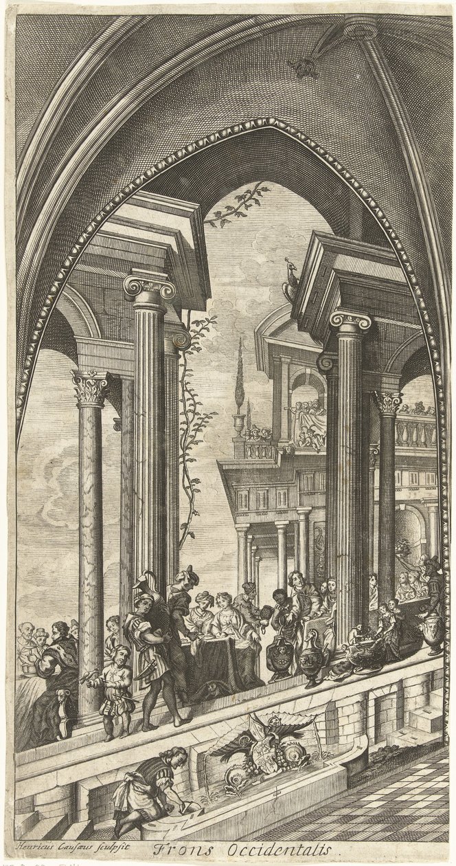 Gemälde Westseite, Sint Michielsabtei Antwerpen von Hendrik Causé