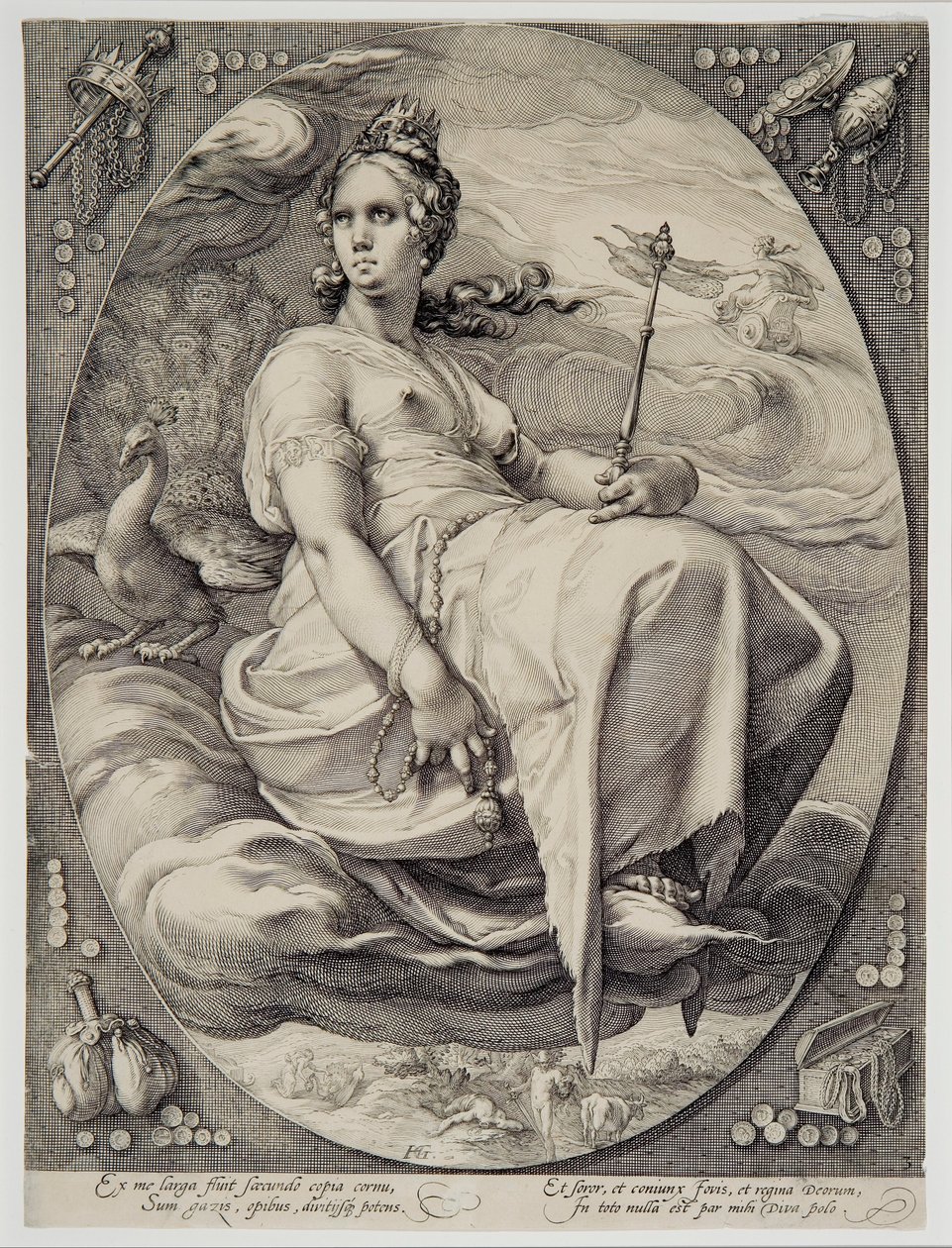 Juno (aus den Vier Gottheiten) von Hendrik Goltzius