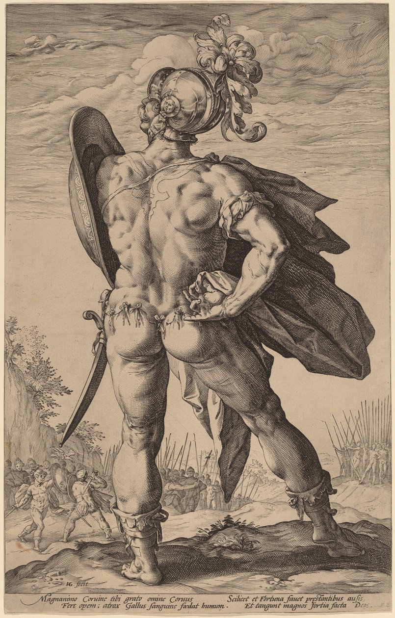 Marcus Valerius Corvus von Hendrik Goltzius