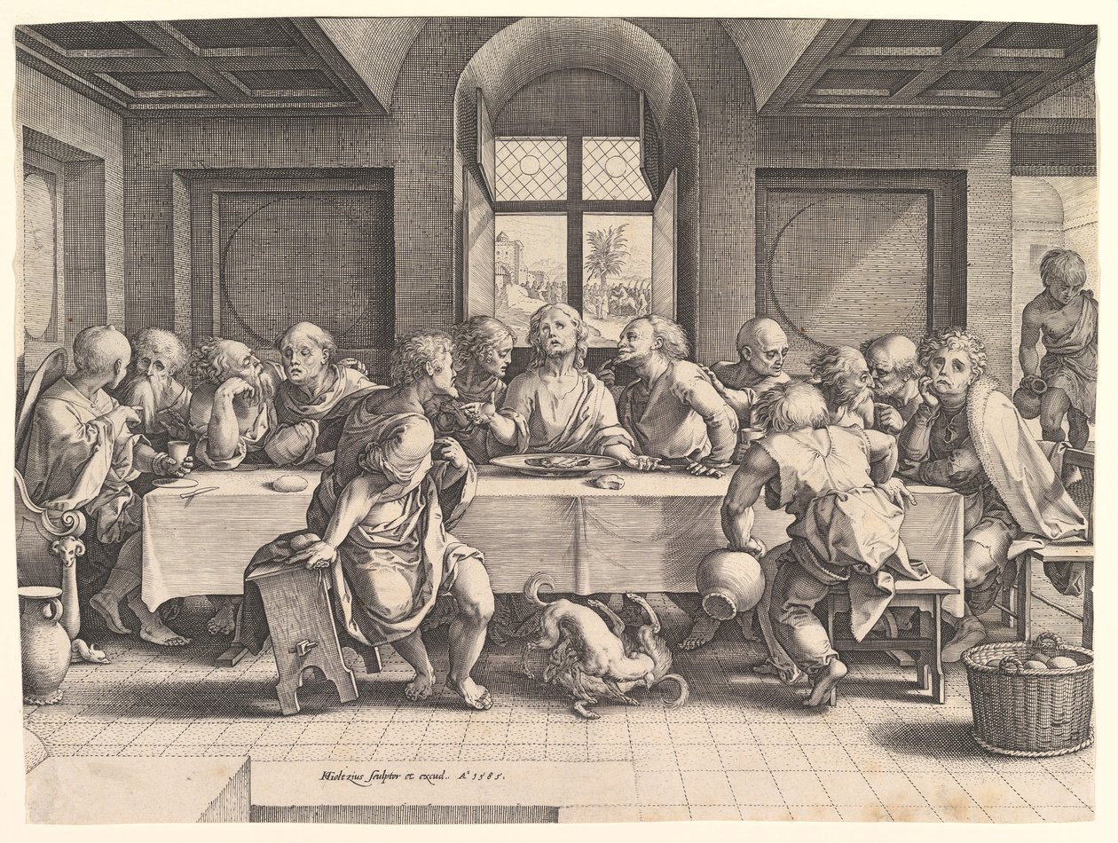 Das letzte Abendmahl, 1585 von Hendrik Goltzius