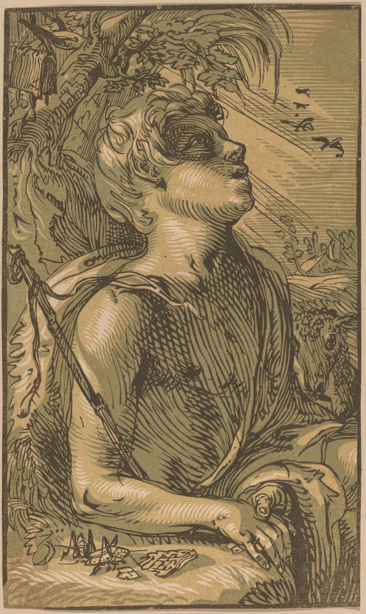 Der junge heilige Johannes der Täufer von Hendrik Goltzius