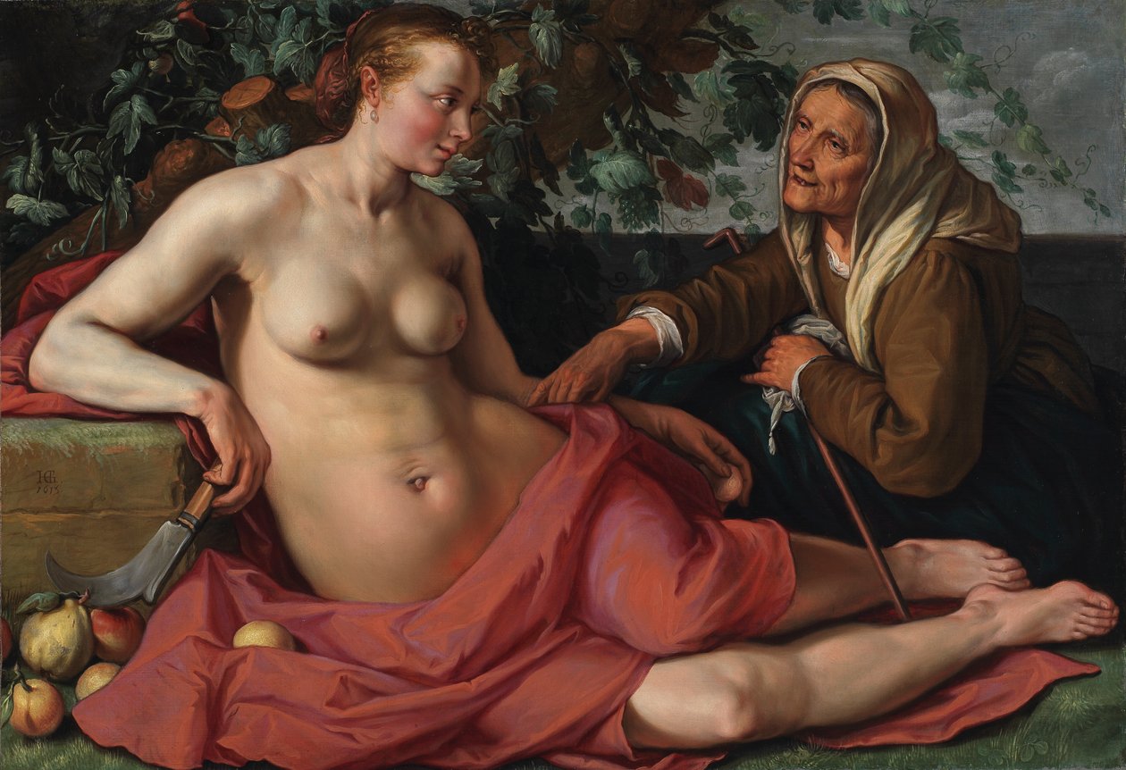 Vertumnus und Pomona von Hendrik Goltzius