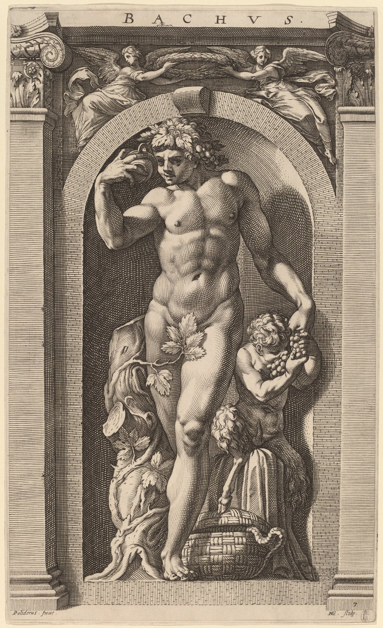 Bacchus von Hendrik Goltzius after Polidoro da Caravaggio