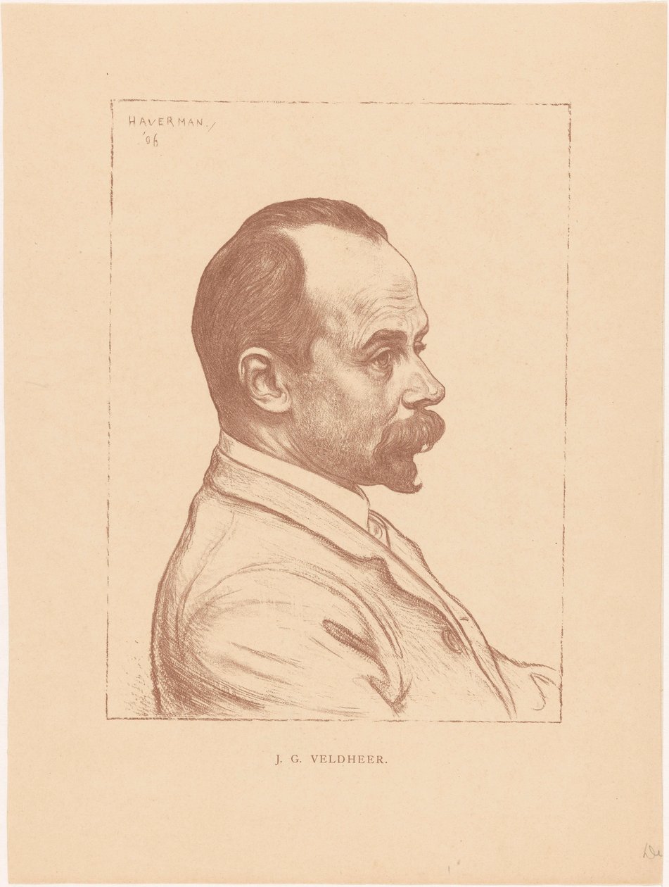 Porträt von Jacobus Gerardus Veldheer von Hendrik Johannes Haverman