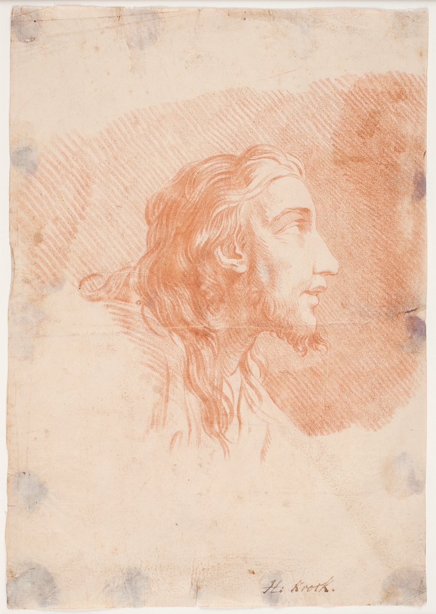 Mann mit Bart und langem Haar (Christus) von Hendrik Krock