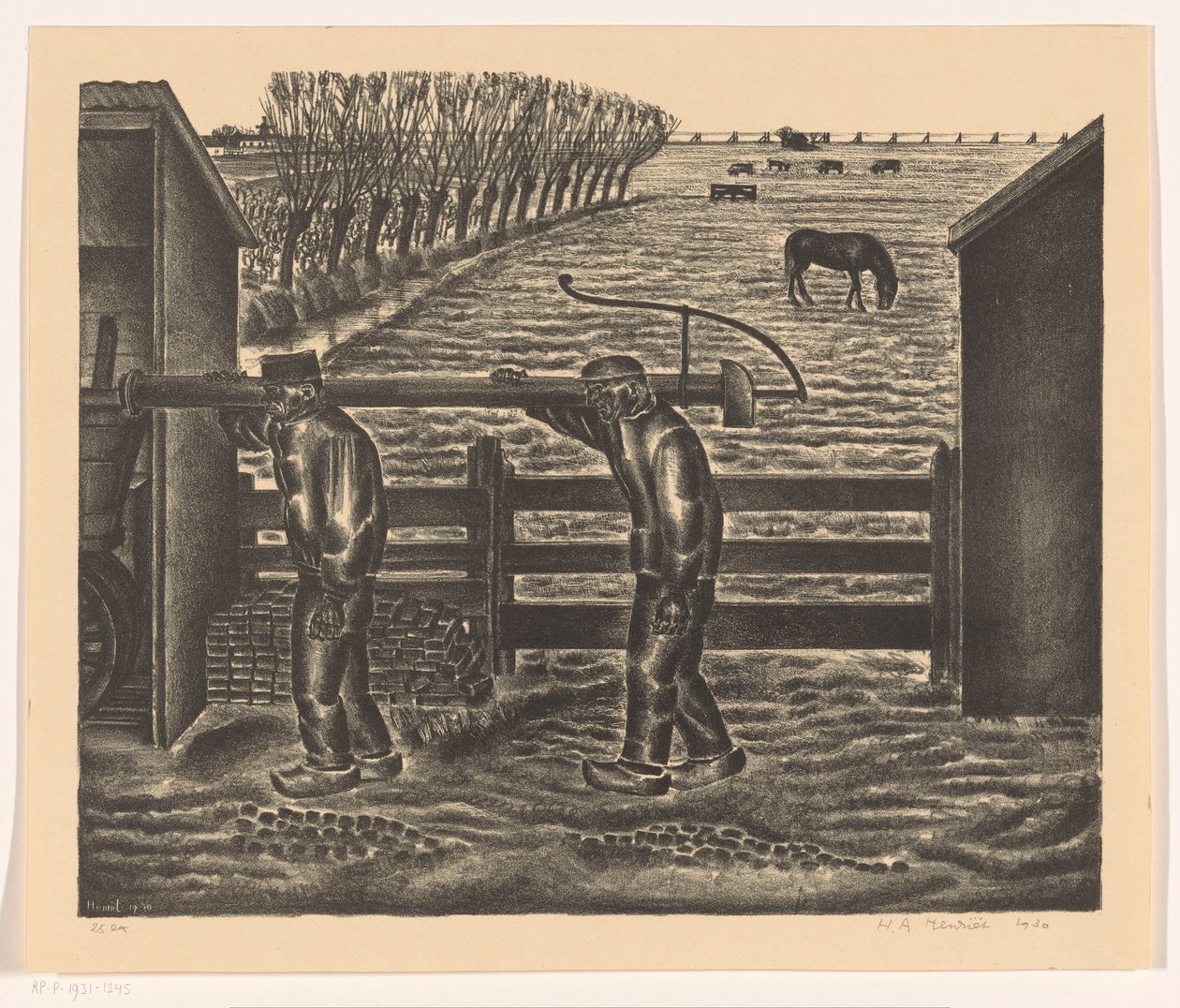 Bauern mit Pumpe von Henk Henriët
