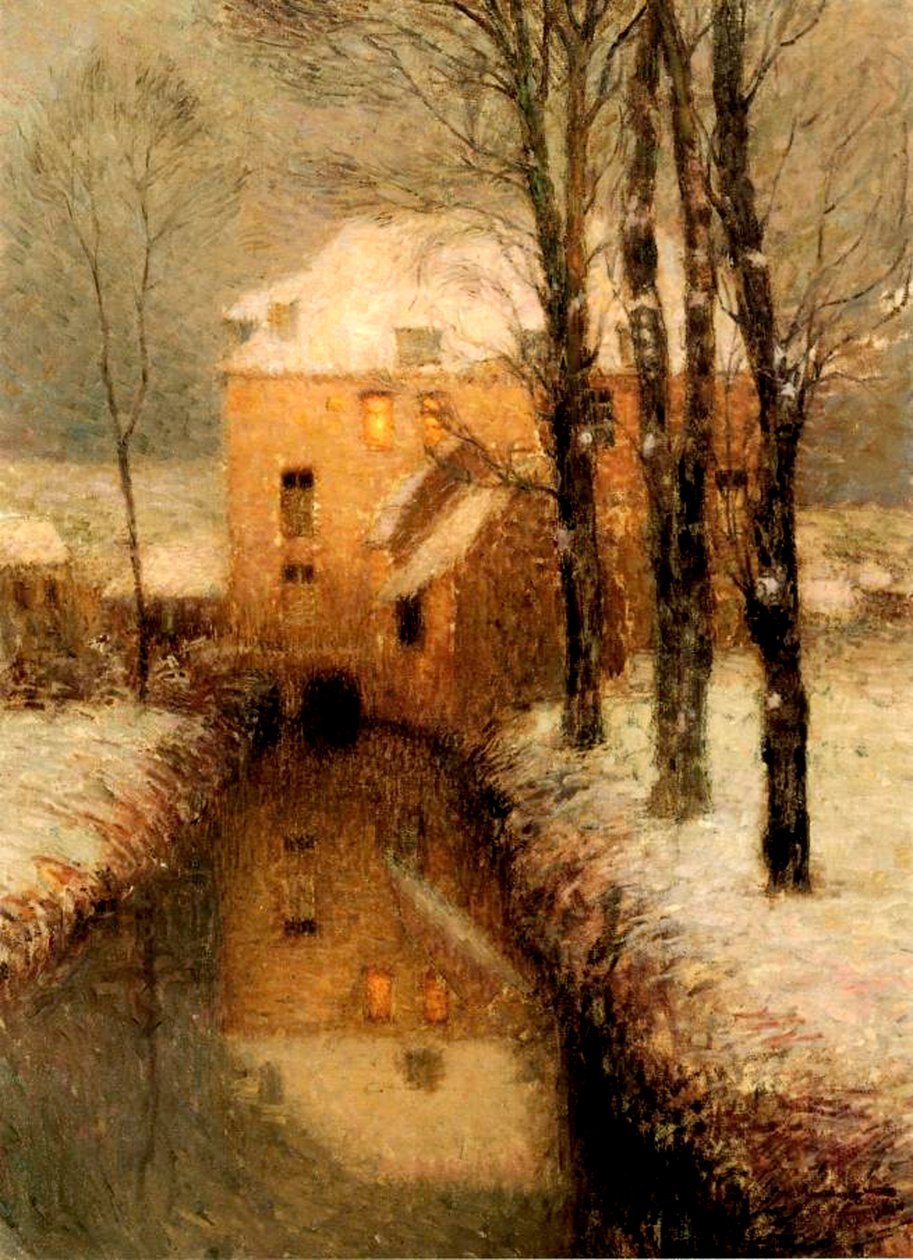 Der Kanal im Winter, 1901 von Henri Eugene Augustin Le Sidaner
