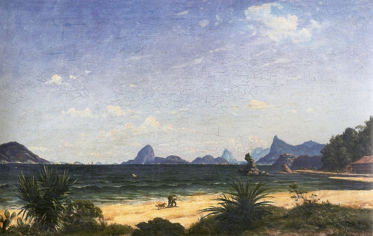 Eingang zur Bucht von Rio de Janeiro, gesehen vom Icarai-Strand in Niteroi von Henri Nicolas Vinet