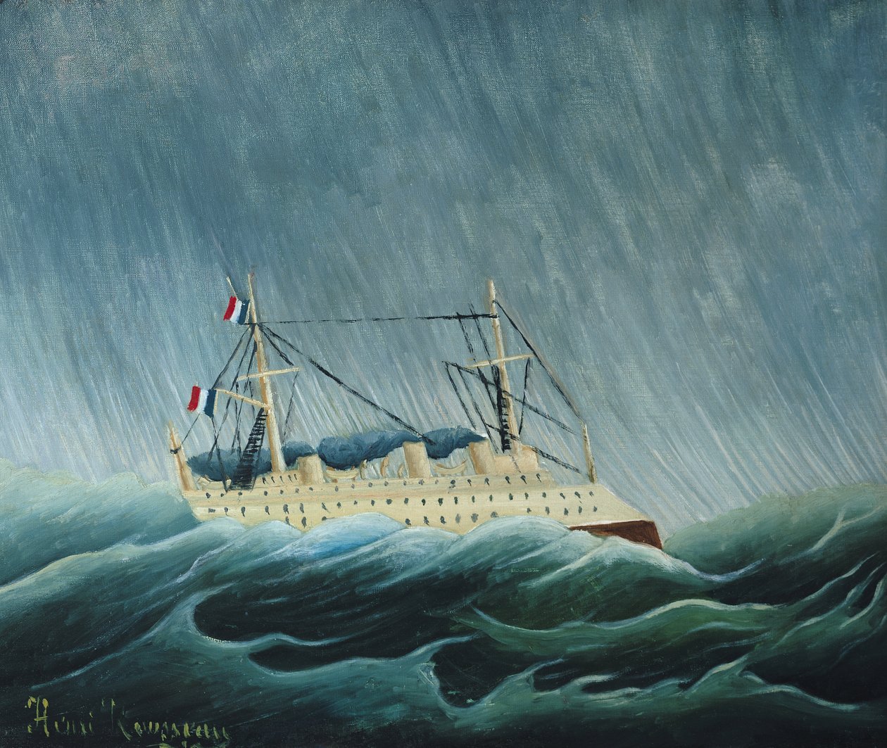 Das sturmgepeitschte Schiff, ca. 1899 von Henri Rousseau