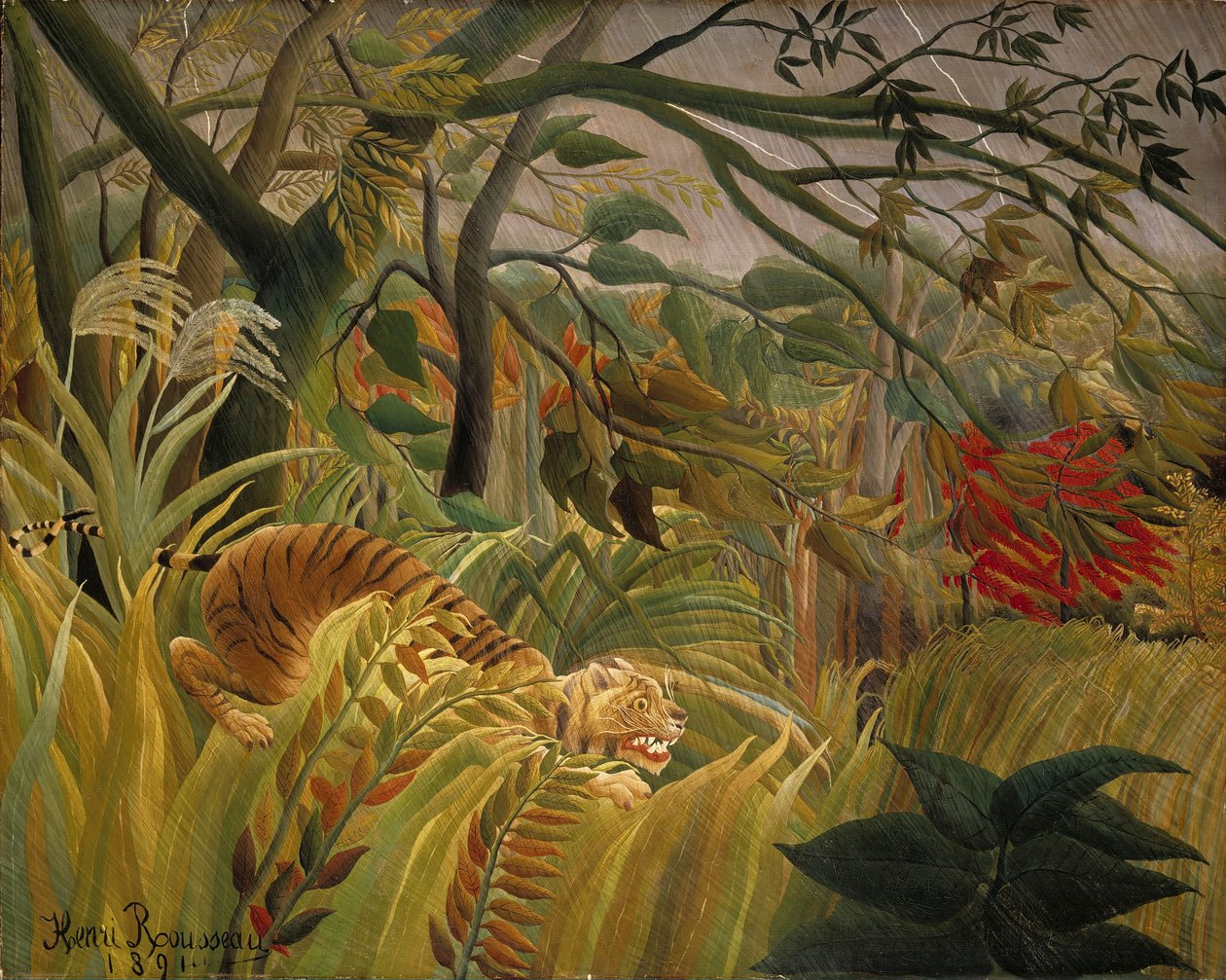 Tiger im tropischen Sturm von Henri Rousseau
