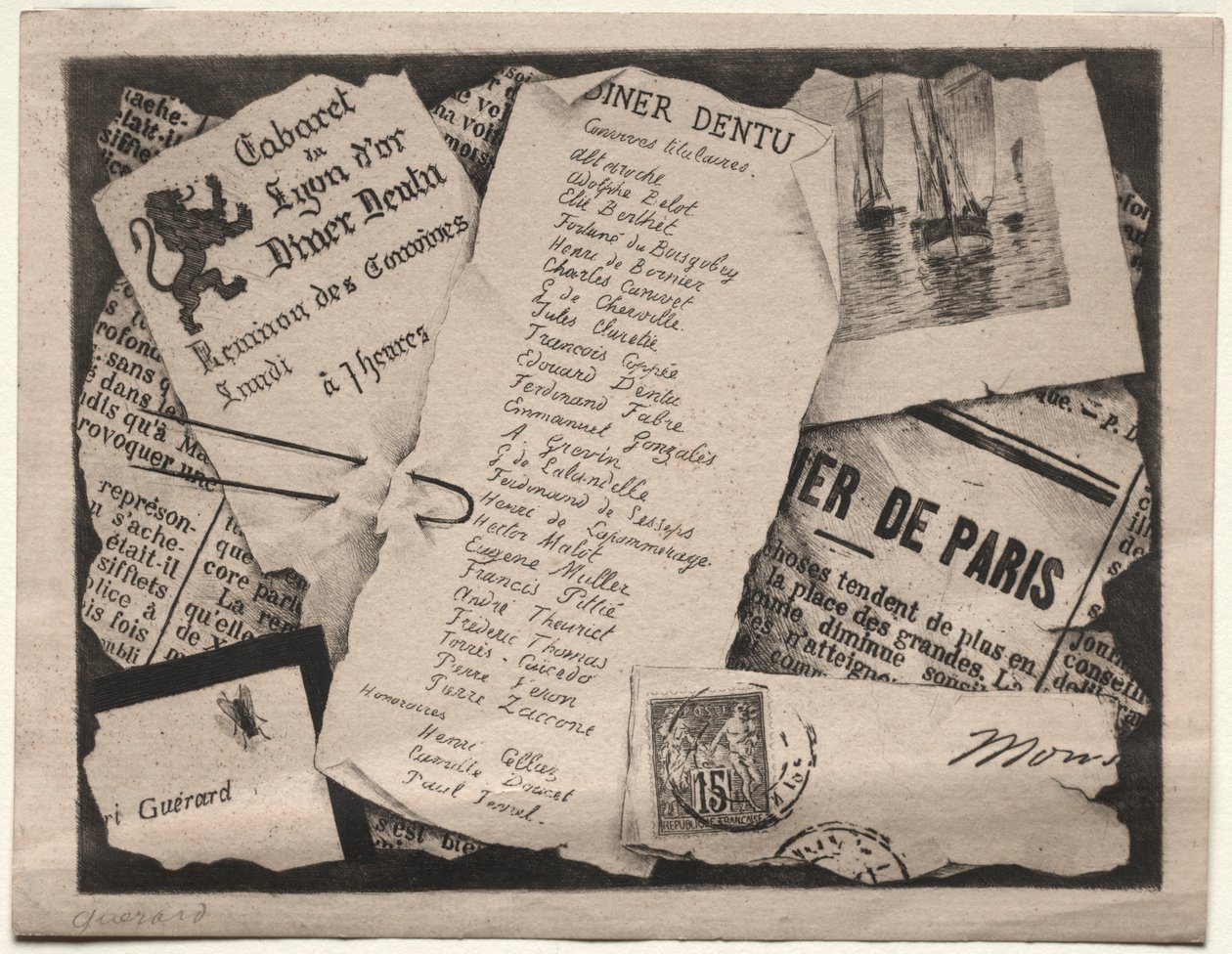 Abendessen Einladung von Henri Charles Guérard
