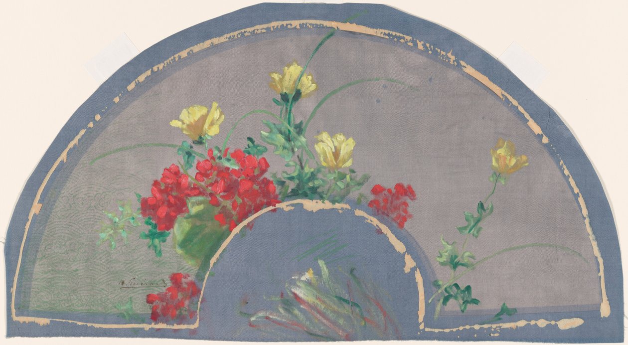 Fächer mit Mohnblumen von Henri Charles Guérard