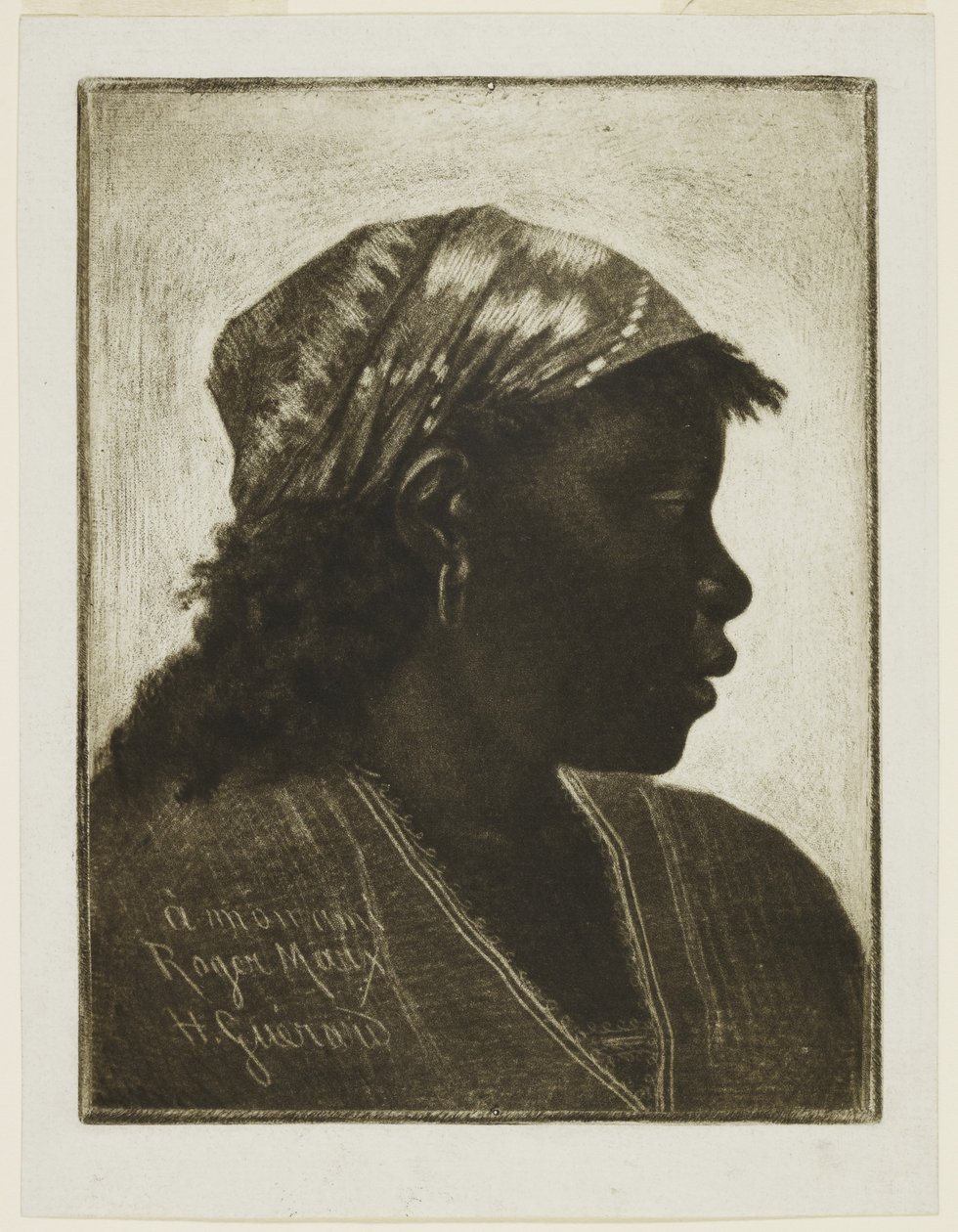 Kopf einer Negerin, ca. 1888 von Henri Charles Guérard