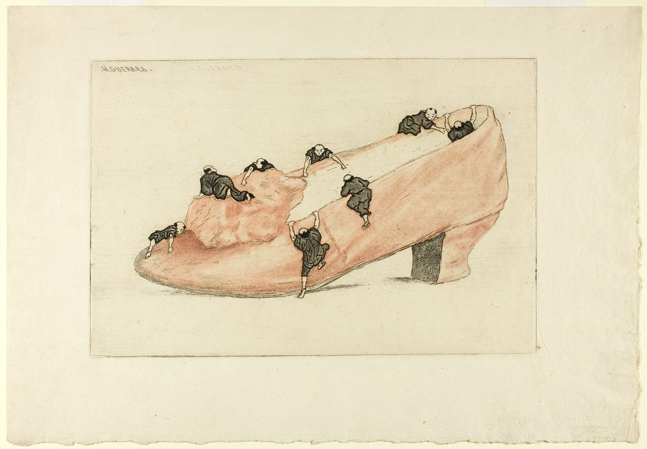 Der Angriff des Schuhs, 1888 von Henri Charles Guérard