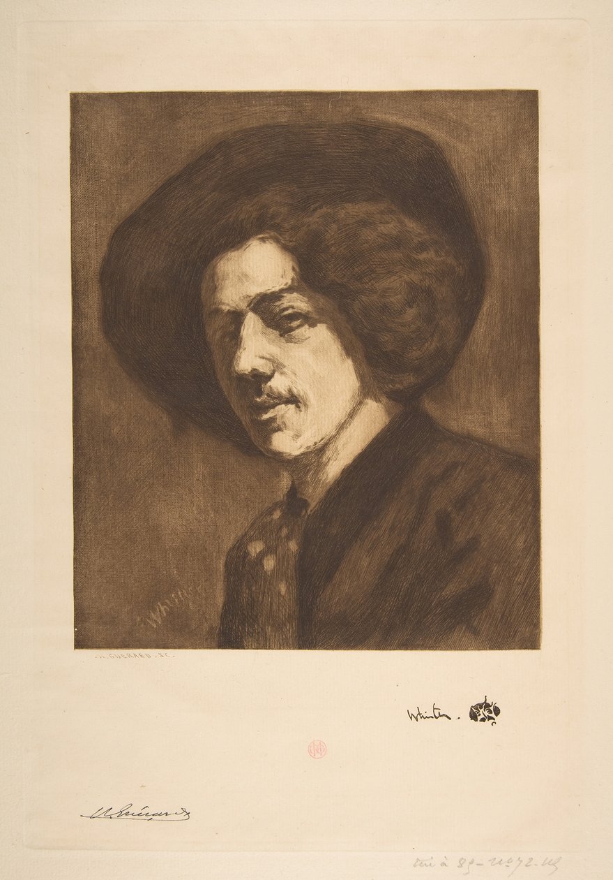 Whistlers Selbstporträt, 1888 von Henri Charles Guérard