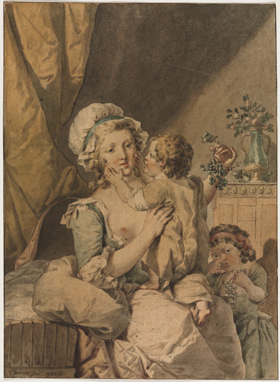 Mutter mit zwei Kindern von Henri Chevaux