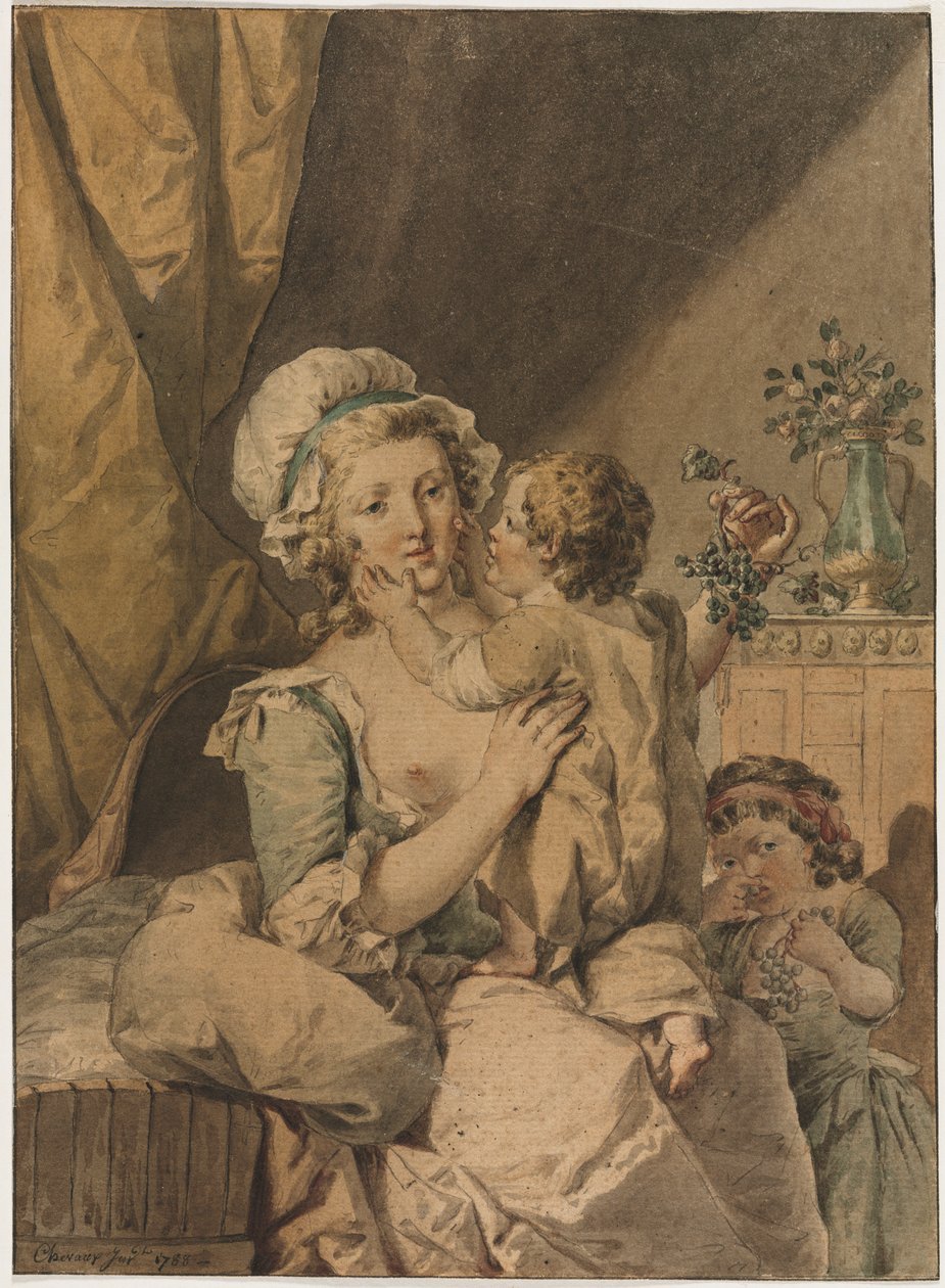 Mutter mit zwei Kindern, 1788 von Henri Chevaux