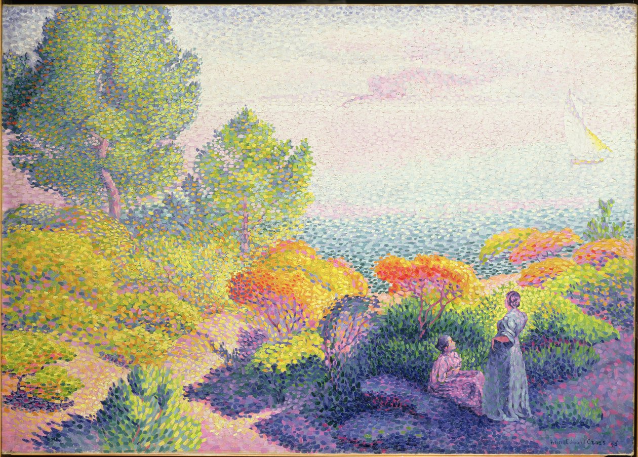 Landschaft mit zwei Frauen von Henri Edmond Cross