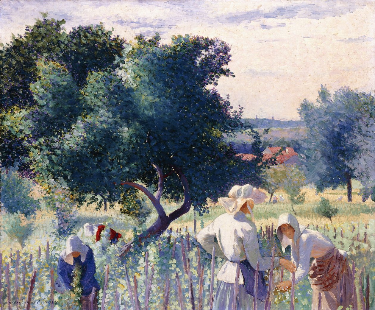Frauen binden Reben, 1890 von Henri Edmond Cross