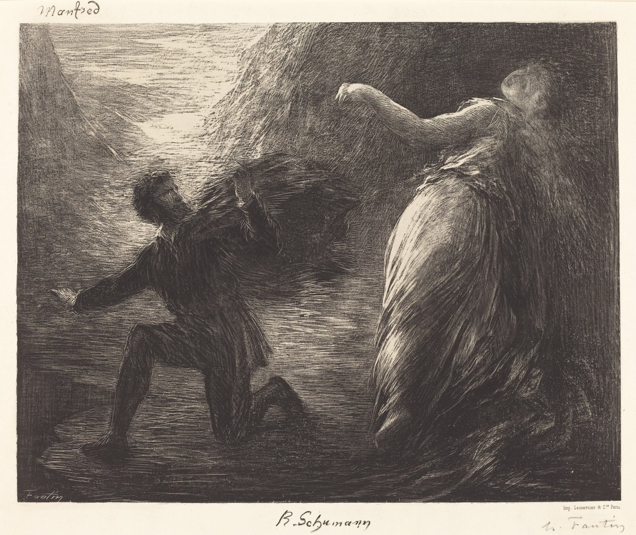 Manfred und Astarte (1. Platte) von Ignace Henri Jean Fantin Latour