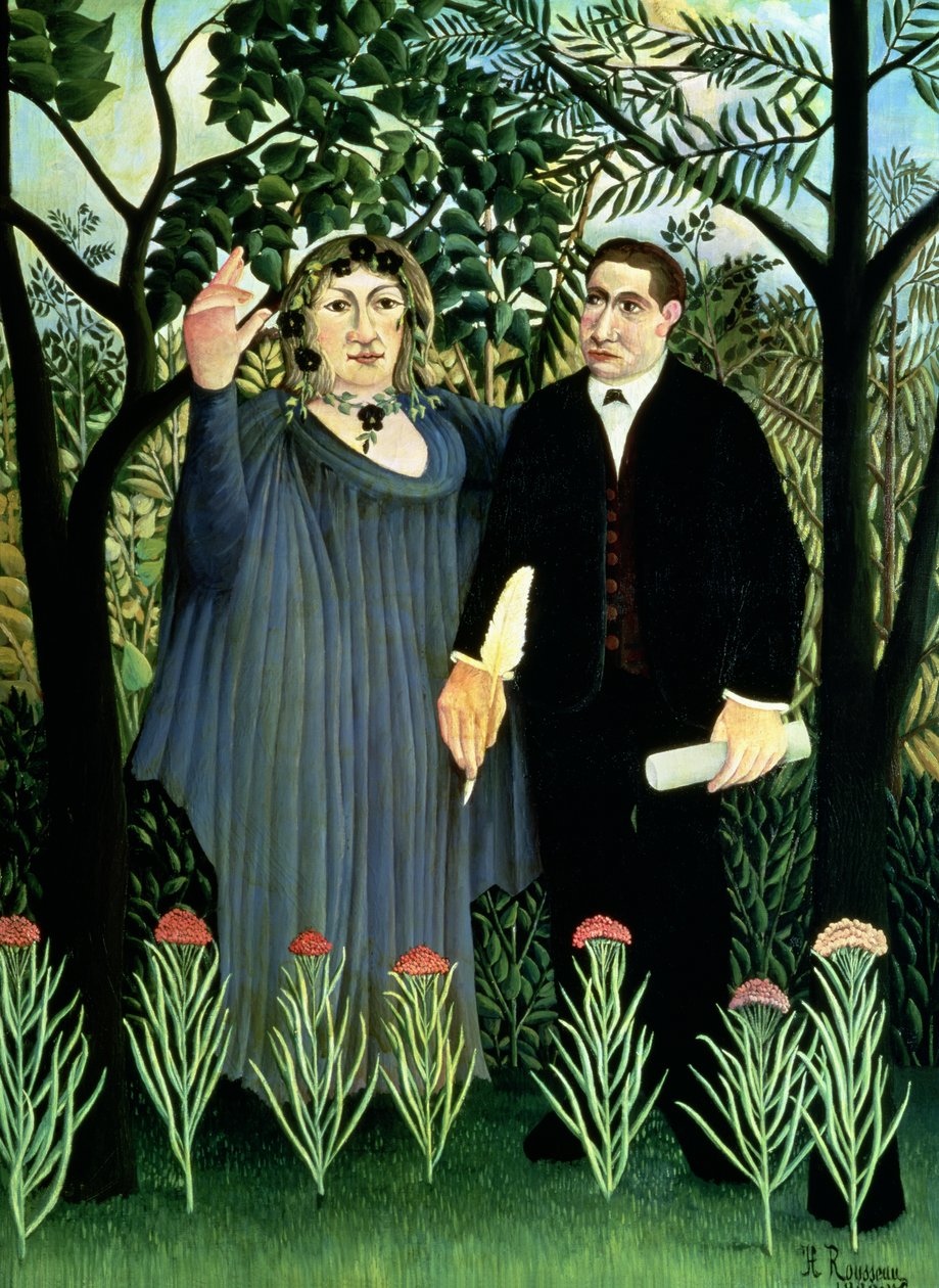 Die Muse inspiriert den Dichter von Henri J.F. Rousseau