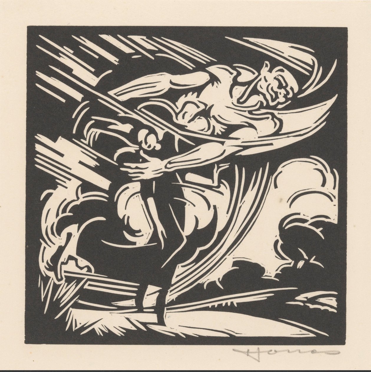 Frau und der Wind von Henri Jonas (signed by artist)