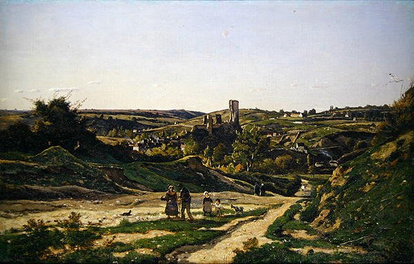 Das Schloss und Dorf Herisson von Henri Joseph Harpignies