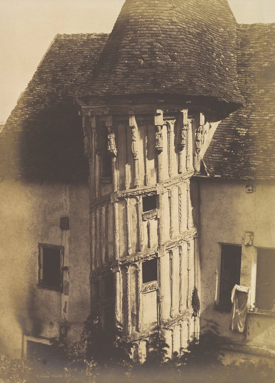 Holztreppe in Chartres, 1852 von Henri Le Secq
