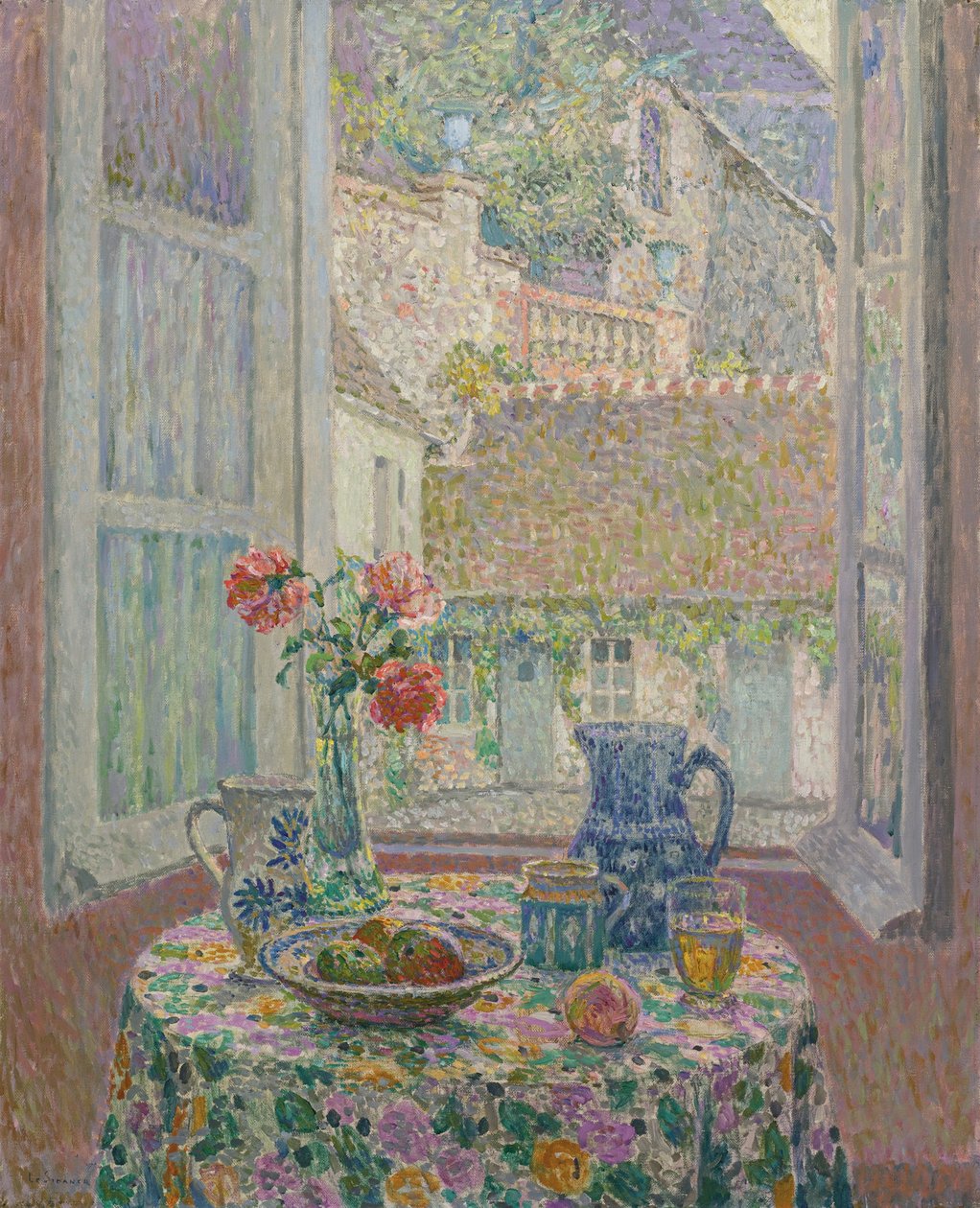 Tisch mit Blick auf den Innenhof, 1926 von Henri Le Sidaner