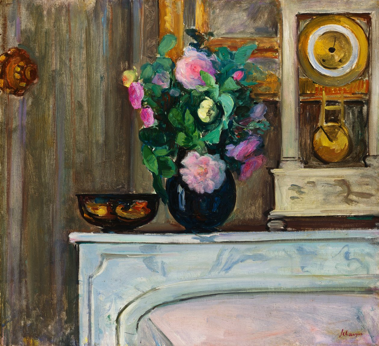 Blumenstrauß auf dem Kamin, 1920 von Henri Lebasque
