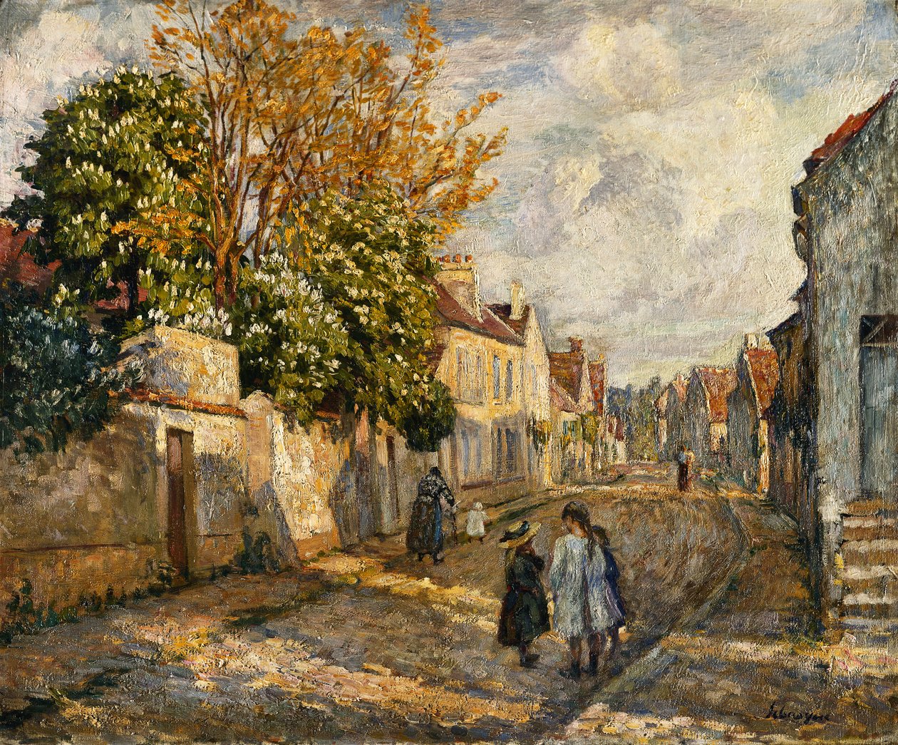 Straßenszene, Lagny von Henri Lebasque