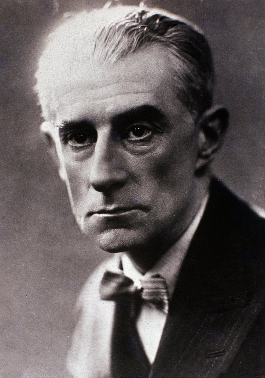 Porträt von Maurice Ravel (s/w Foto) von Henri Manuel