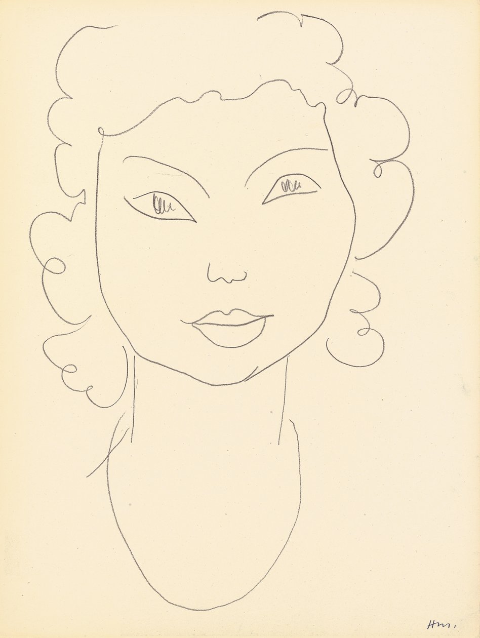 Kopf, lockiges Haar von Henri Matisse