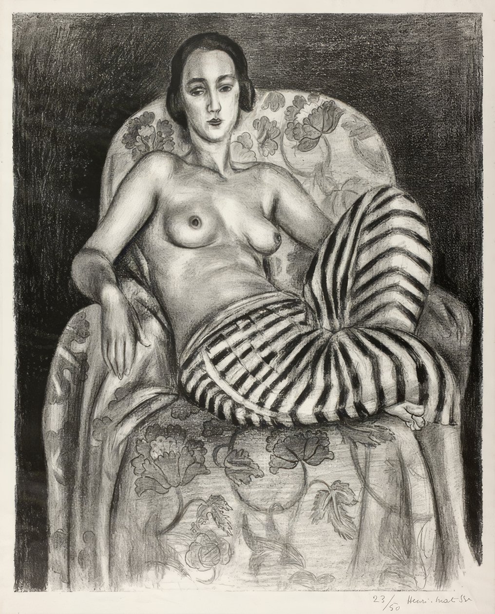 Große Odaliske in gestreiften Pantalons von Henri Matisse