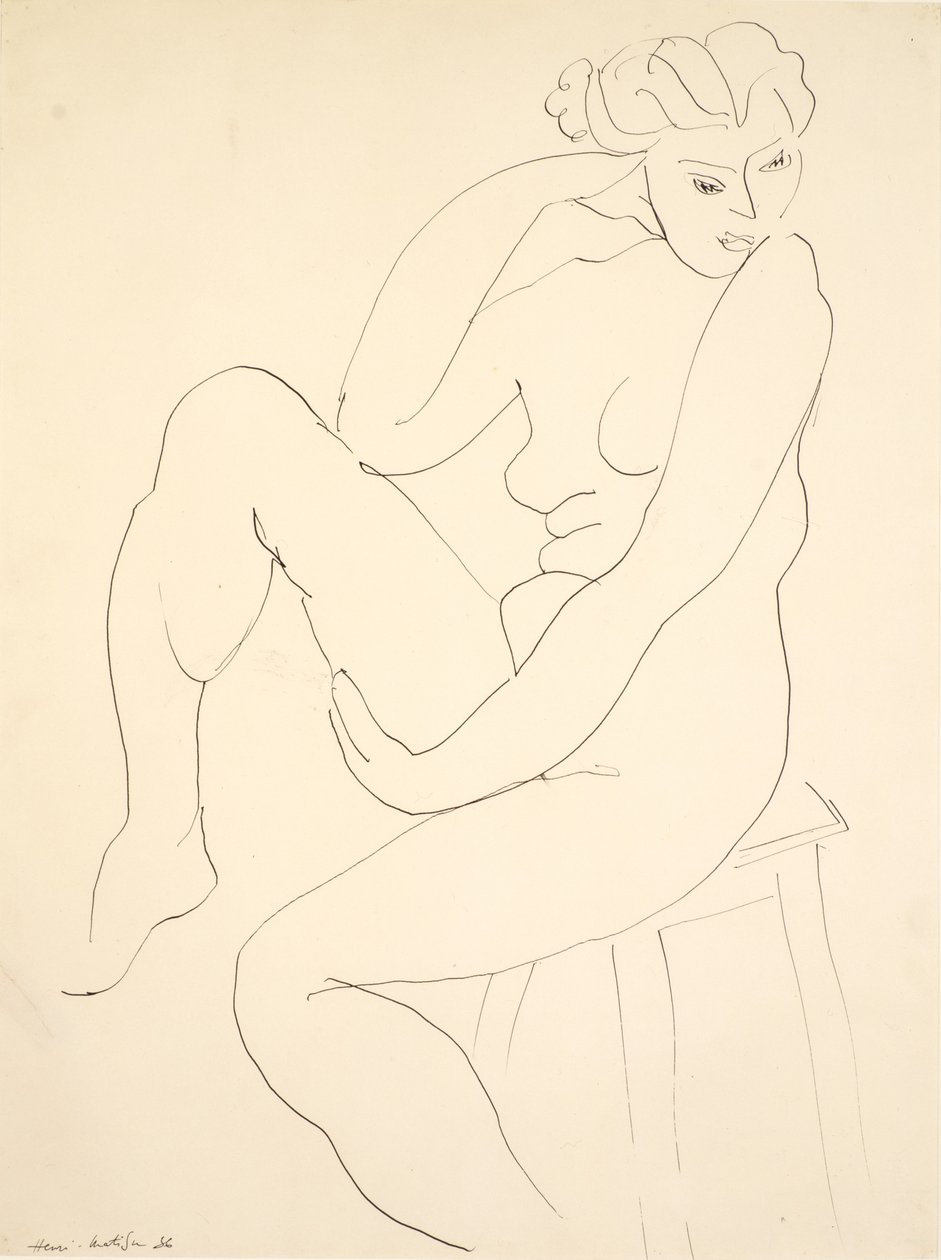 Akt auf einem Hocker sitzend von Henri Matisse