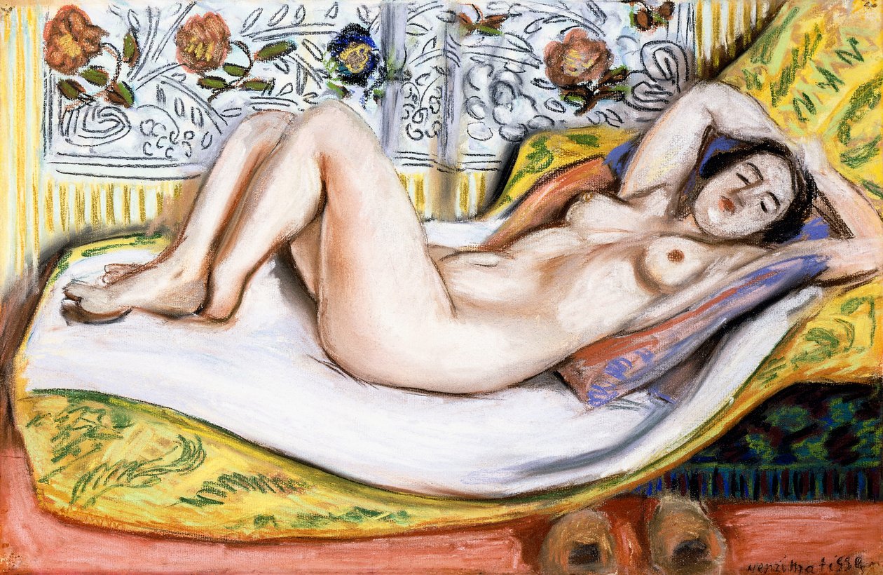 Akt auf einem gelben Sofa von Henri Matisse