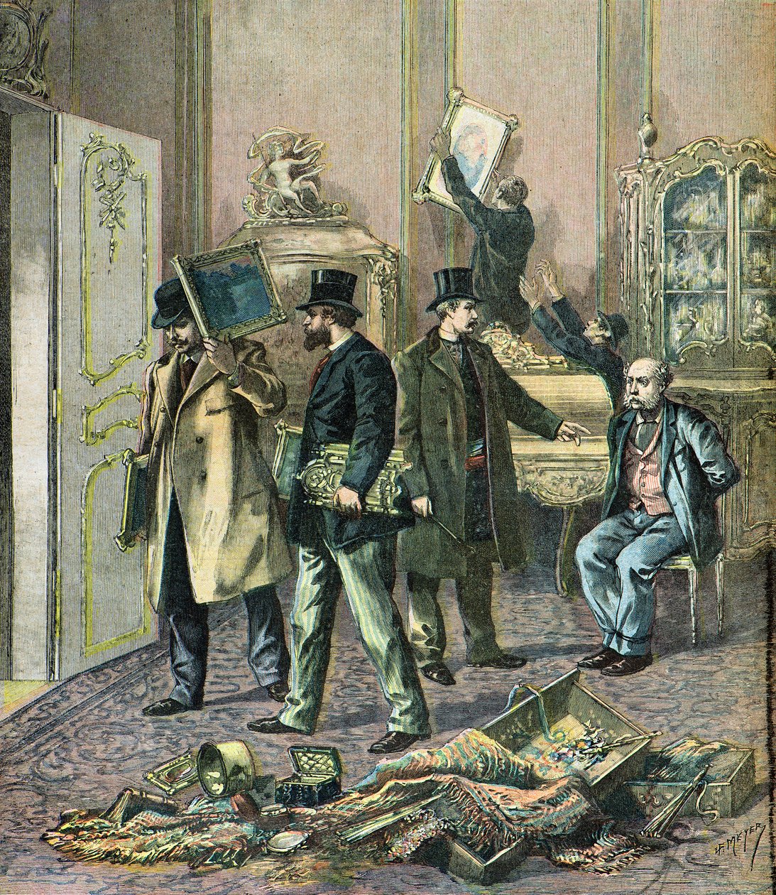 Einbruch in einem großen Pariser Hotel von Henri Meyer