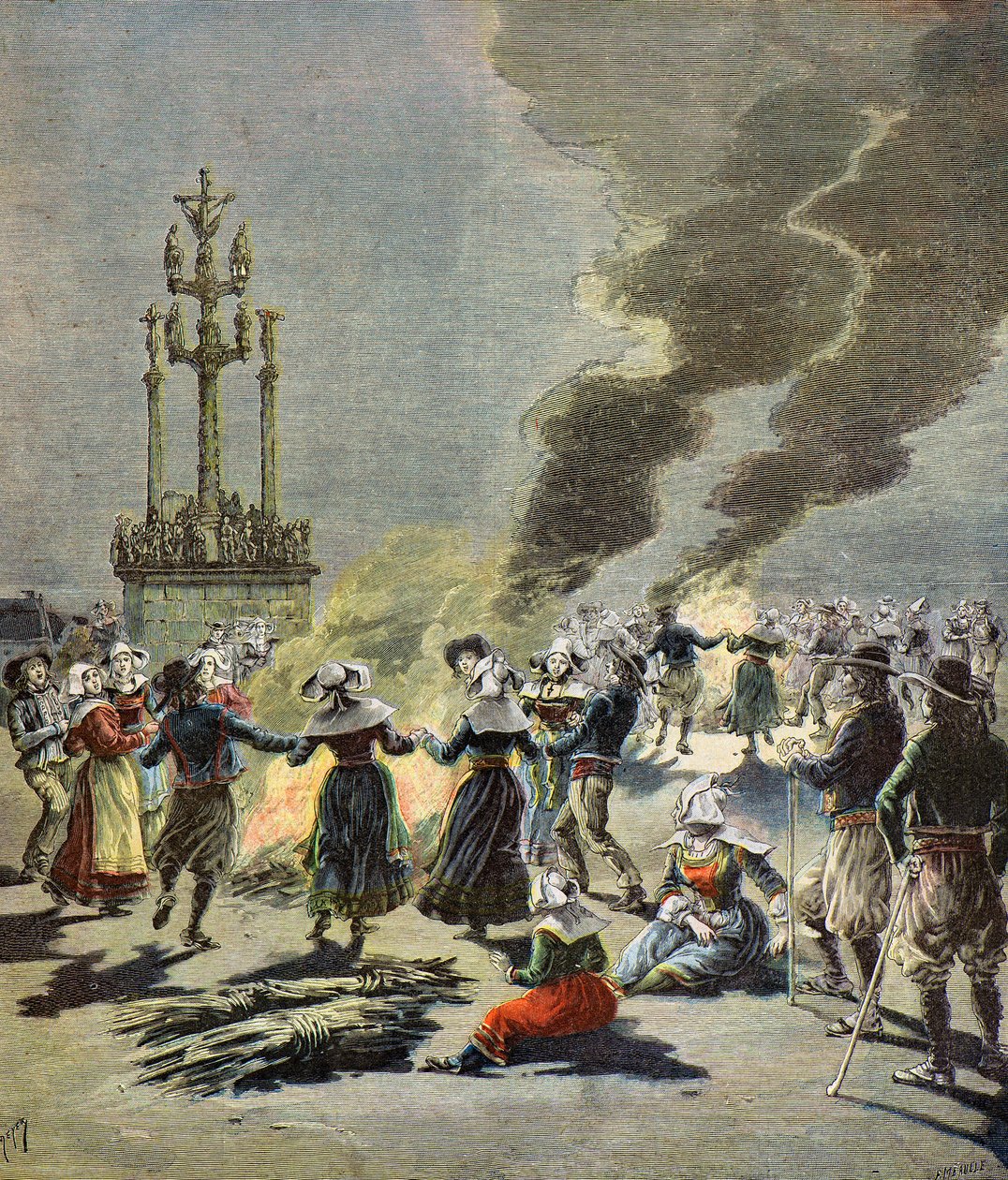Johannisfeuer in der Bretagne von Henri Meyer