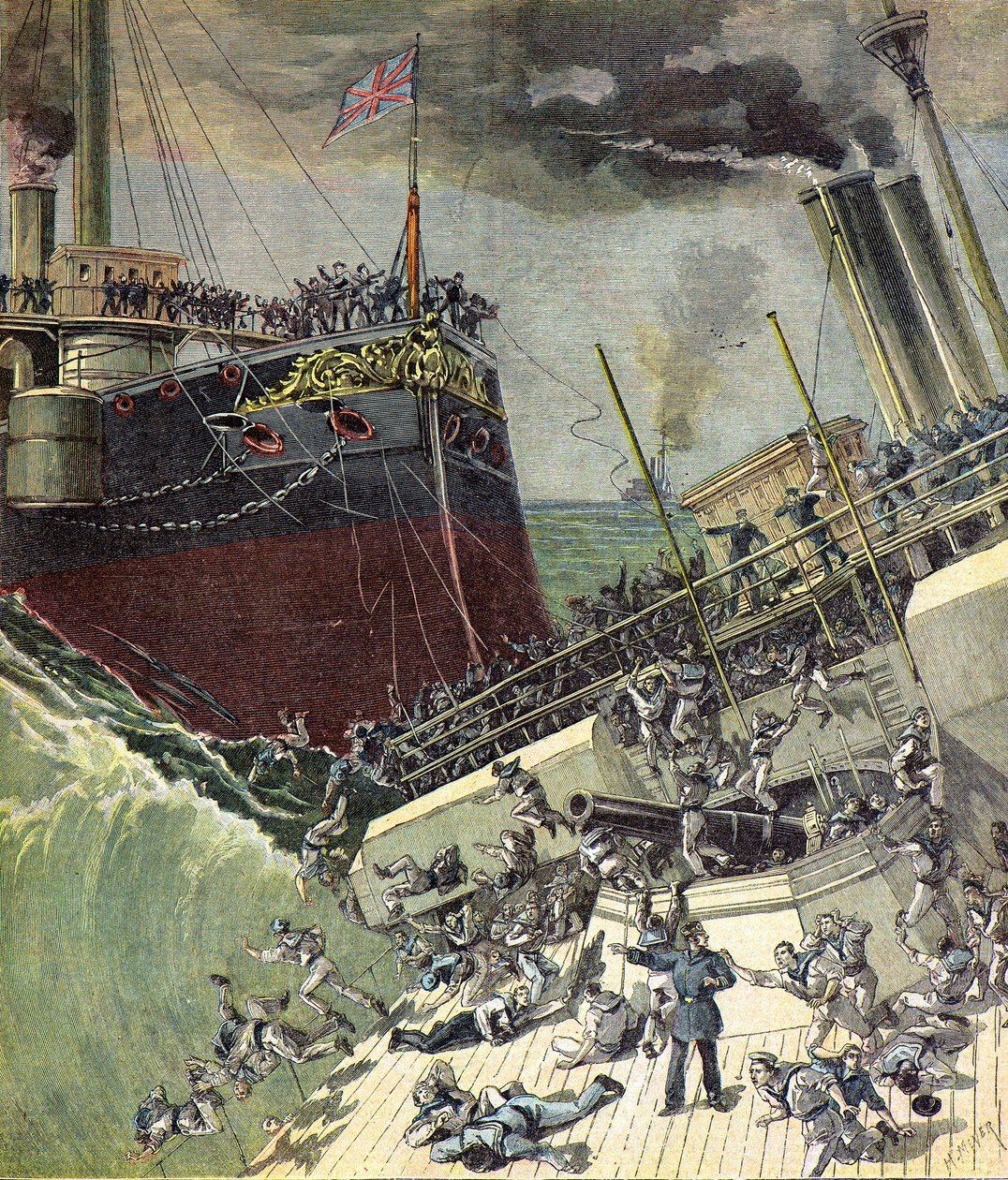 Das englische Schiff HMS Camperdown von Henri Meyer