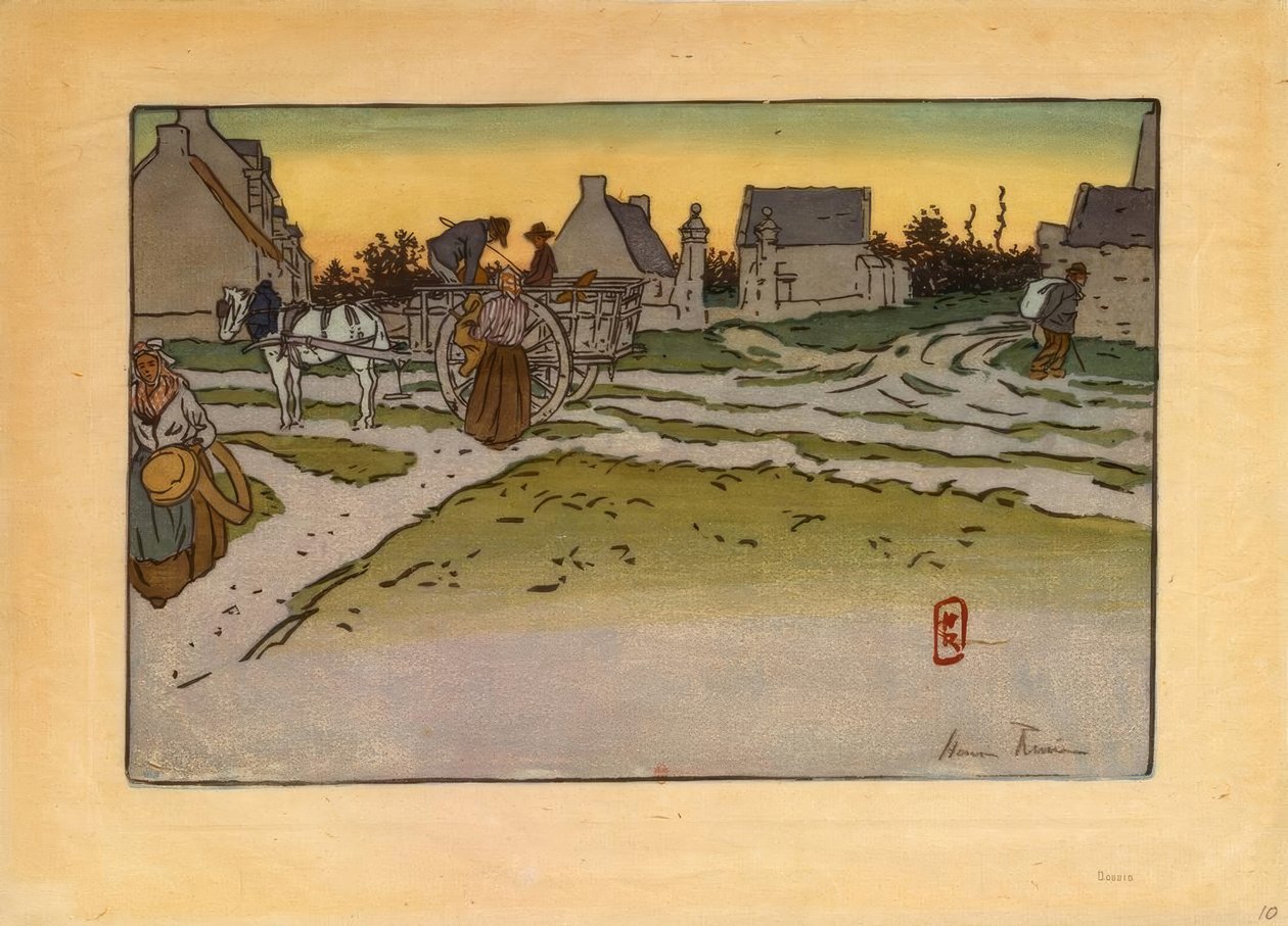 L’Heure du pain à la Ville-Hue (Saint-Briac) von Henri Rivière