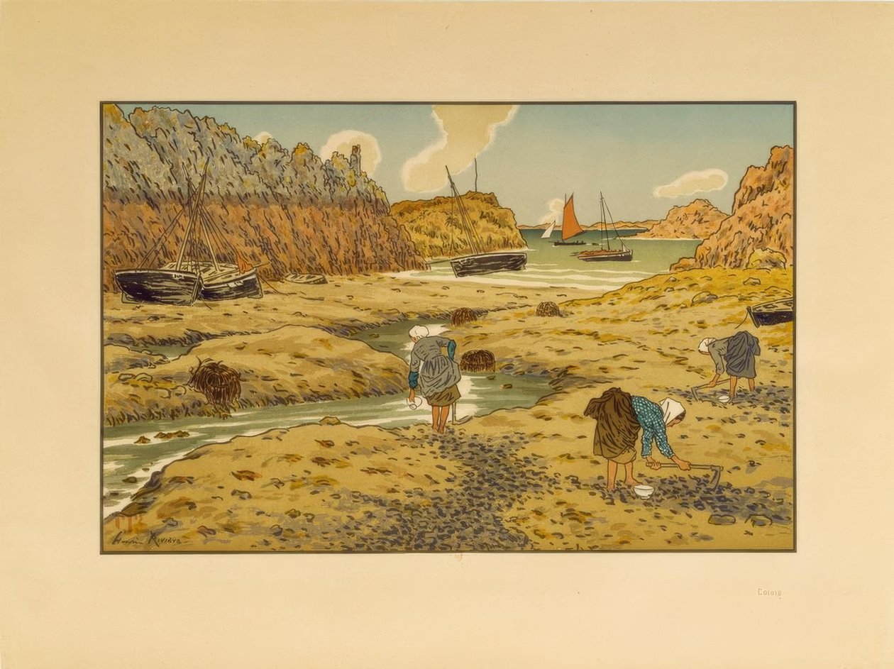 Der Hafen von Loguivy bei Ebbe von Henri Rivière